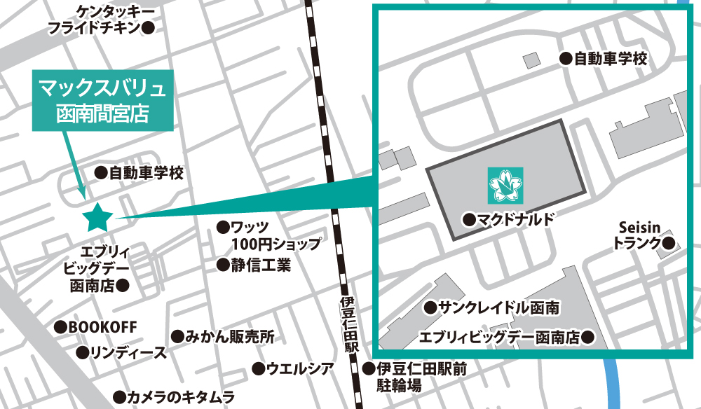 マックスバリュ函南間宮店の地図
