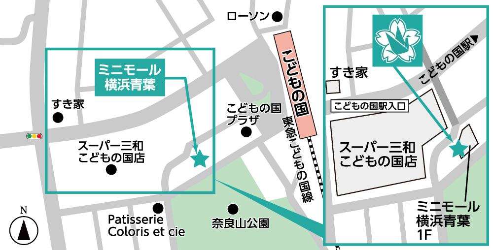 横浜青葉店の地図