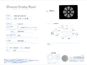 ダイヤモンドの鑑定書4C