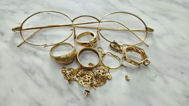 金縁メガネ リング 指輪 ネックレストップ ネックレス K18 金 貴金属 アクセサリー