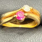 K18 750 リング　指輪　ルビー　ダイヤ　アクセサリー　金　貴金属