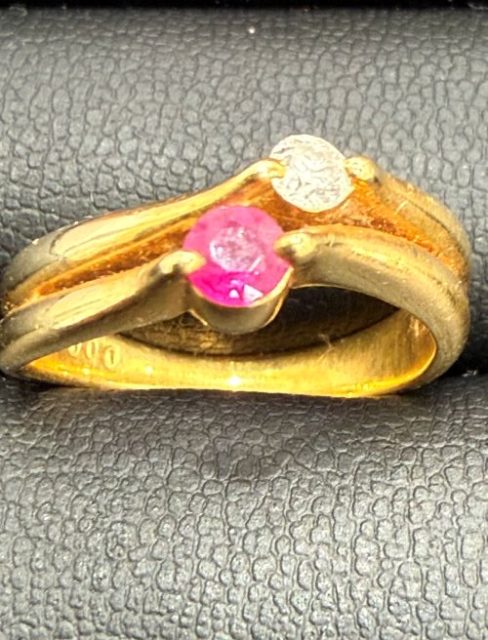 K18 750 リング 指輪 ルビー ダイヤ アクセサリー 金 貴金属