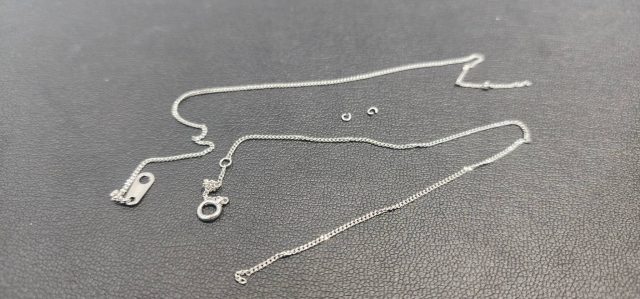 Pt850　プラチナ850　ちぎれたネックレス　アクセサリー　