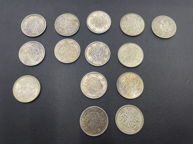 １００円銀貨 記念硬貨 稲穂、東京オリンピック、鳳凰 14枚セット