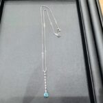 Pt850 プラチナ ネックレス ブルーダイヤモンド 