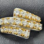 プラチナ　金　コンビ　ダイヤモンド　リング