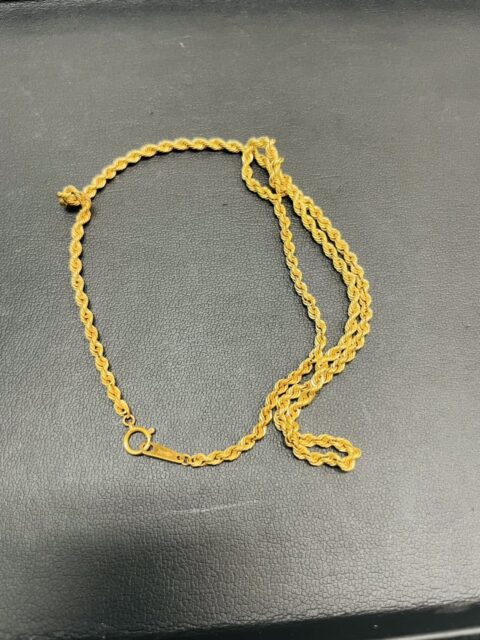 金 K18 チェーンロープネックレス 10.6g アクセサリー