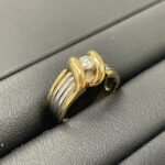 K18/Pt900 コンビリング 5.6g md0.18ct ジュエリー