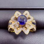 K18 リング サファイア0.8ct MD0.42ct