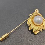 18金　スティックピン　パール　アクセサリー