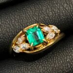 K18 　　エメラルド石付リング