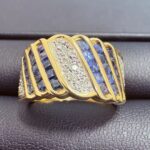 Pt900/K18 リング サファイア2.3ct MD0.1ct