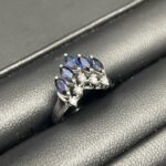 Pt900 サファイア付き リング 3.6g S0.5ct 宝石 ジュエリー