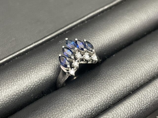 Pt900 サファイア付き リング 3.6g 宝石 ジュエリー