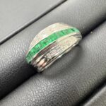 Pt900 エメラルド リング 2.4g E0.3ct md0.05ct