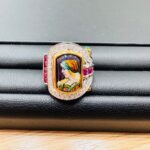 貴金属 K18 Pt900 リング 色石付