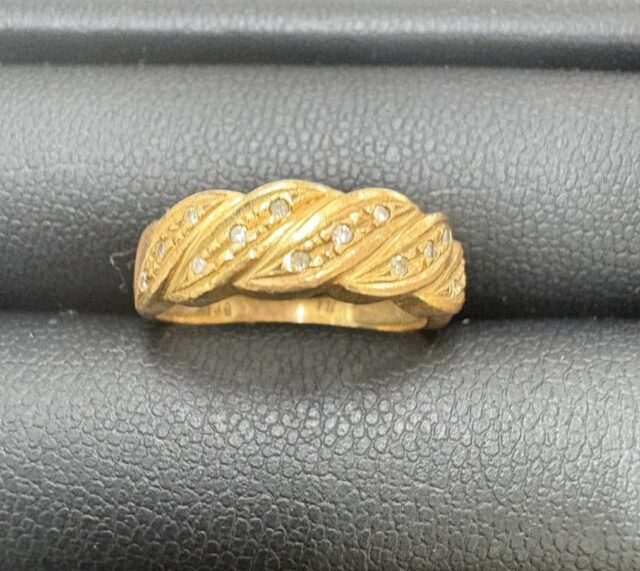 金 K18 リング 4.8g md0.12ct 18金 アクセサリー