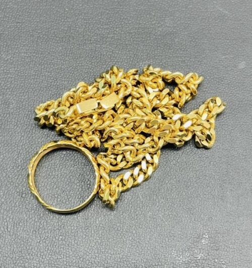 金 K18 喜平ネックレス、リング 18金 アクセサリー 2点 54.7g