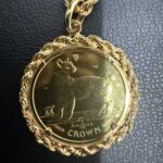 K24 純金 マン島キャット 4/1oz ロープチェーン付きネックレストップ