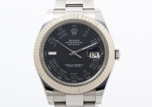 ROELX 　ロレックス　デイトジャスト　116334　 ランダム番　オイスターブレス　SS　ブラックローマン　