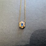 金 貴金属 K18 ネックレス サファイア付