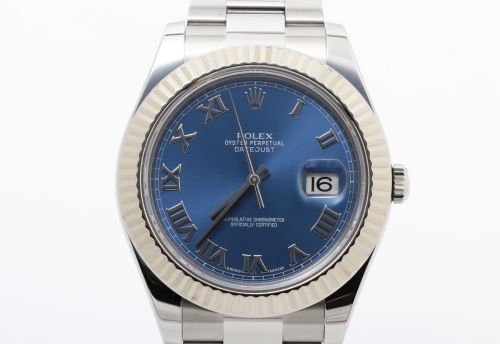 ROELX ロレックス デイトジャスト 116334 ランダム番 オイスターブレス SS ブルーローマン