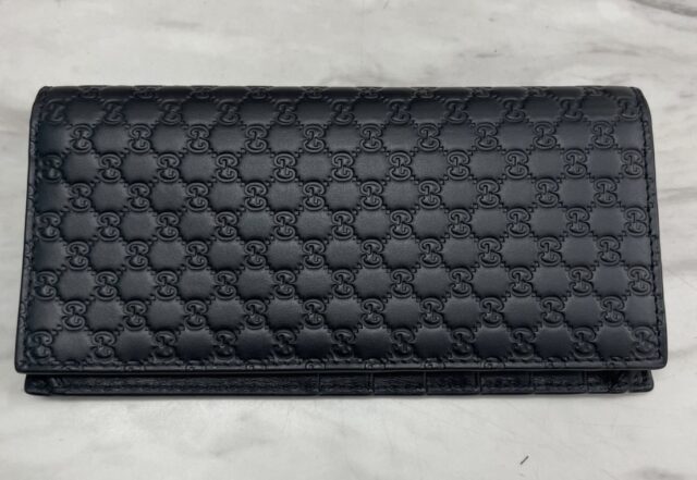 GUCCI グッチ マイクロGG ブラックレザー 長財布 付属品有