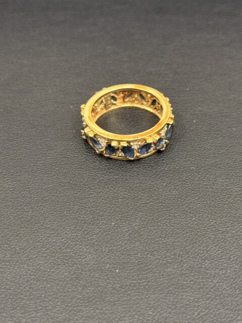 K18 青石付きデザインリング