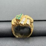 貴金属 18金 指輪 K18 リング E0.62ct MD0.36ct付き