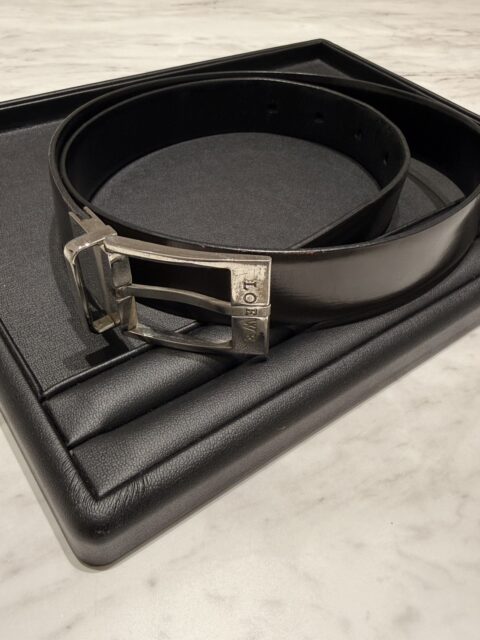 LOEWE ロエベ レザーベルト シルバーナックル