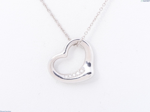 ＴＩＦＦＡＮＹ　オープンハートネックレス　ＰＴ９５０　メレダイヤ　４０ｃｍ
